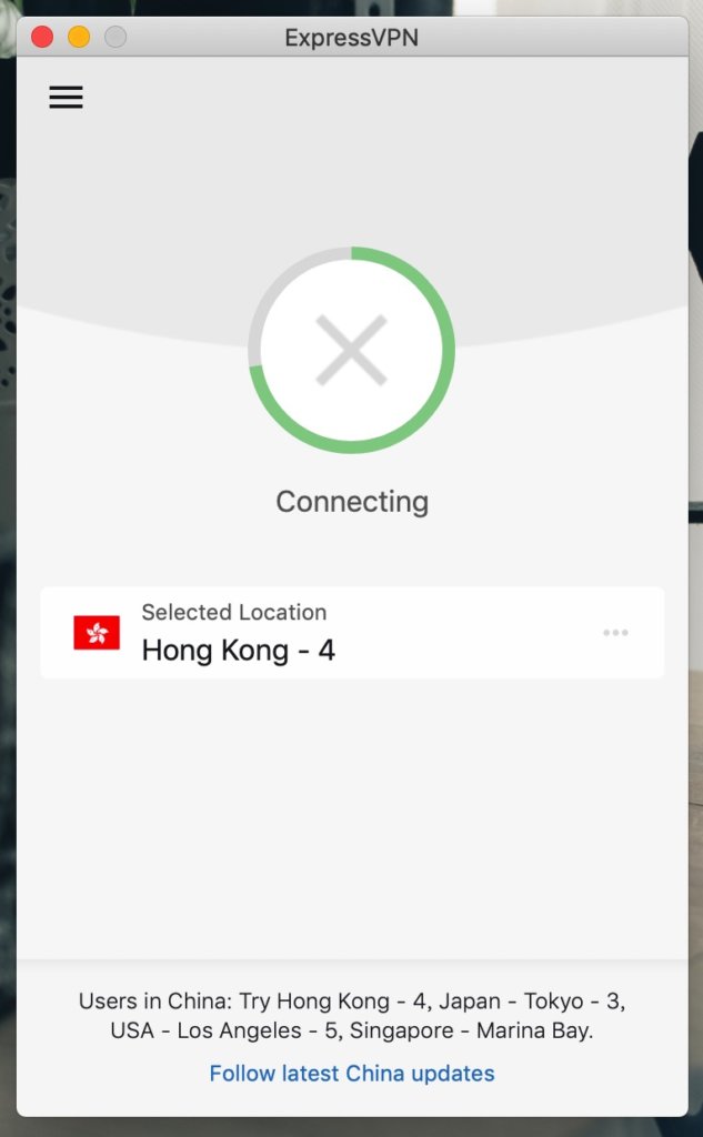 選好地區後點擊連接