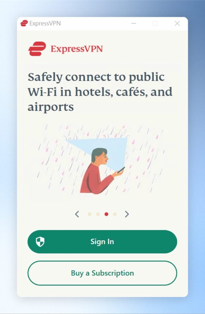 安裝完成後會自動開啟ExpressVPN,點擊「Sign In」