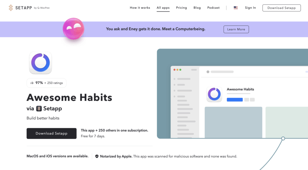 Setapp 推薦：Awesome Habits 習慣建立小幫手