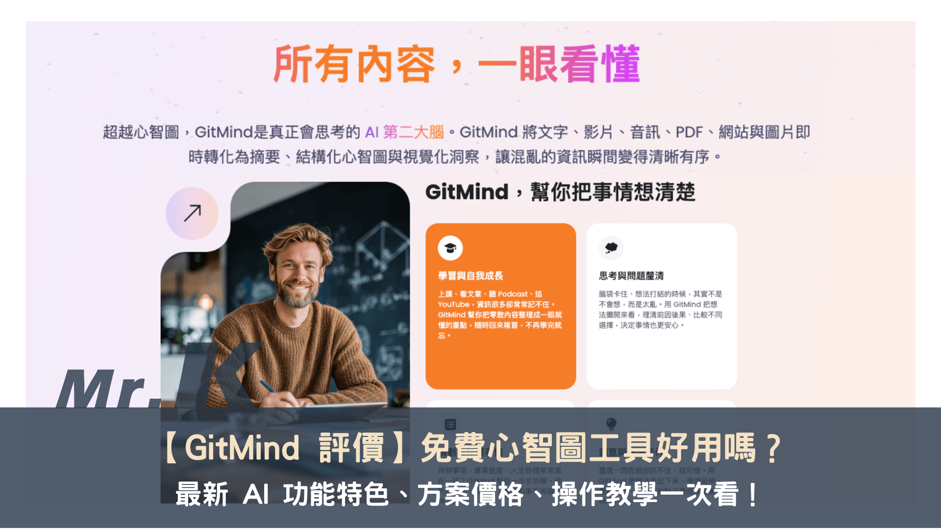 【GitMind 評價】免費心智圖工具好用嗎? 最新 AI 功能特色、方案價格、操作教學一次看!
