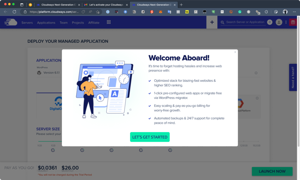 【 WordPress 架站教學#1】透過 Cloudways 架設你的 WordPress 網站!每月 12 美元即可擁有極致效能! 7