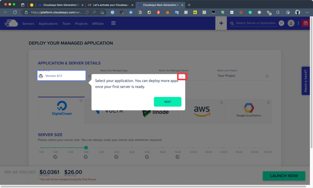【 WordPress 架站教學#1】透過 Cloudways 架設你的 WordPress 網站!每月 12 美元即可擁有極致效能! 9