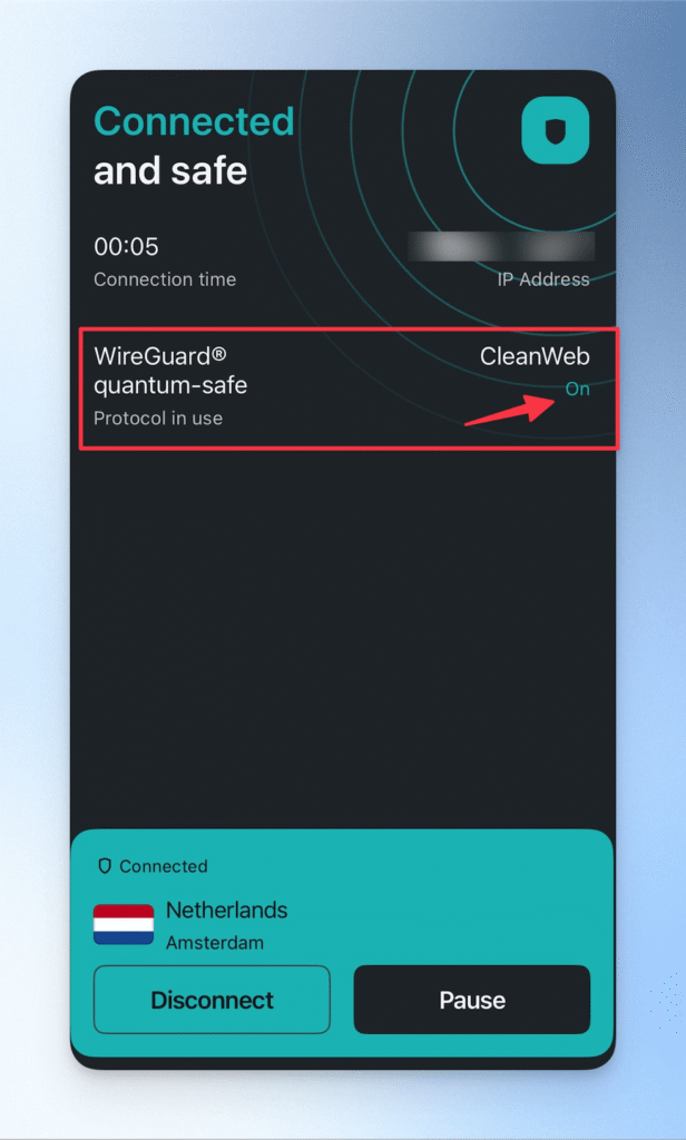 3-2手機版cleanweb連上所在地vpn確認開起阻擋廣告