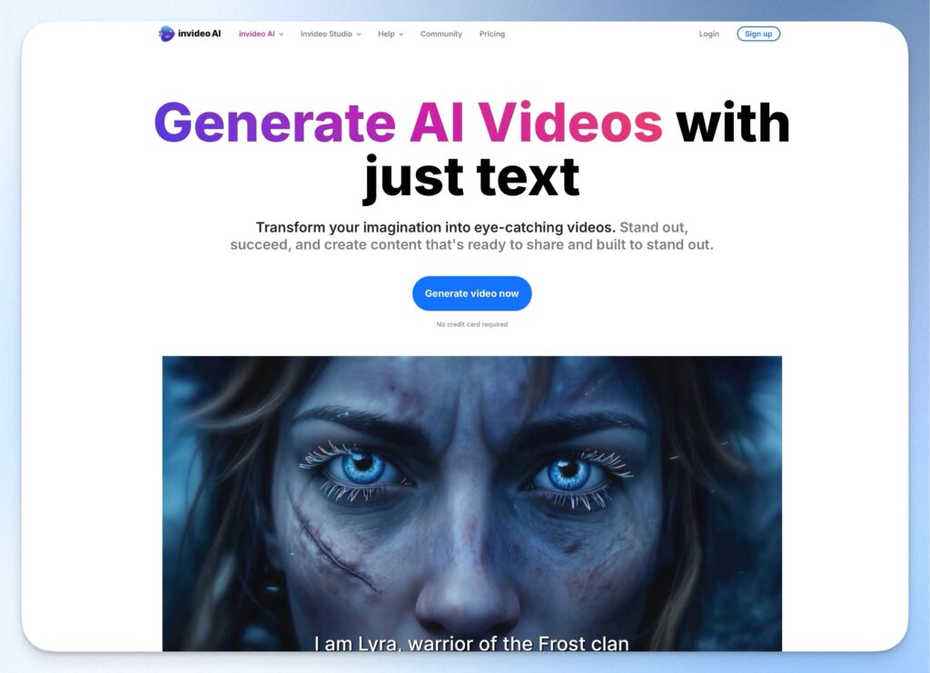 InVideo AI 首頁