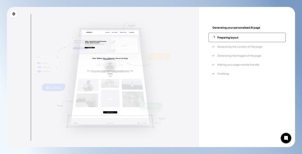10Web 等待 AI Builder 生成