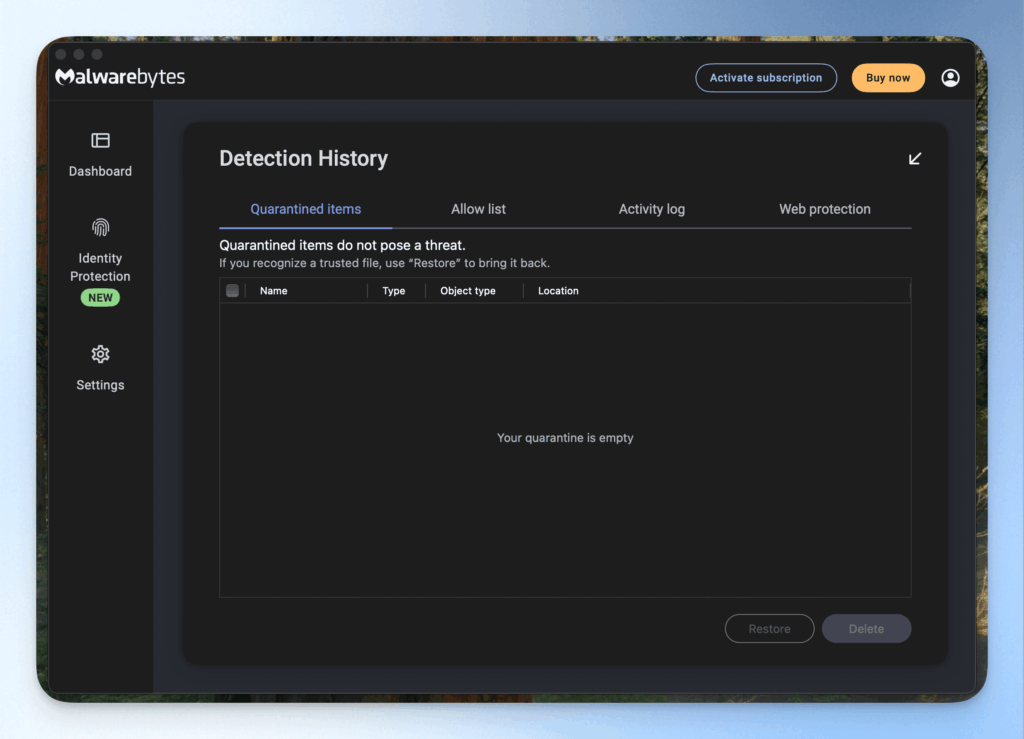 malwarebytes detection history tutorial