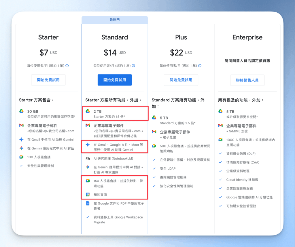 google-calendar-pricing-plans