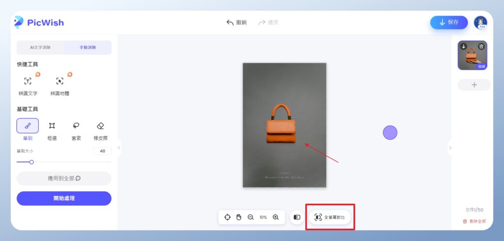 PicWish 成功移除雜物