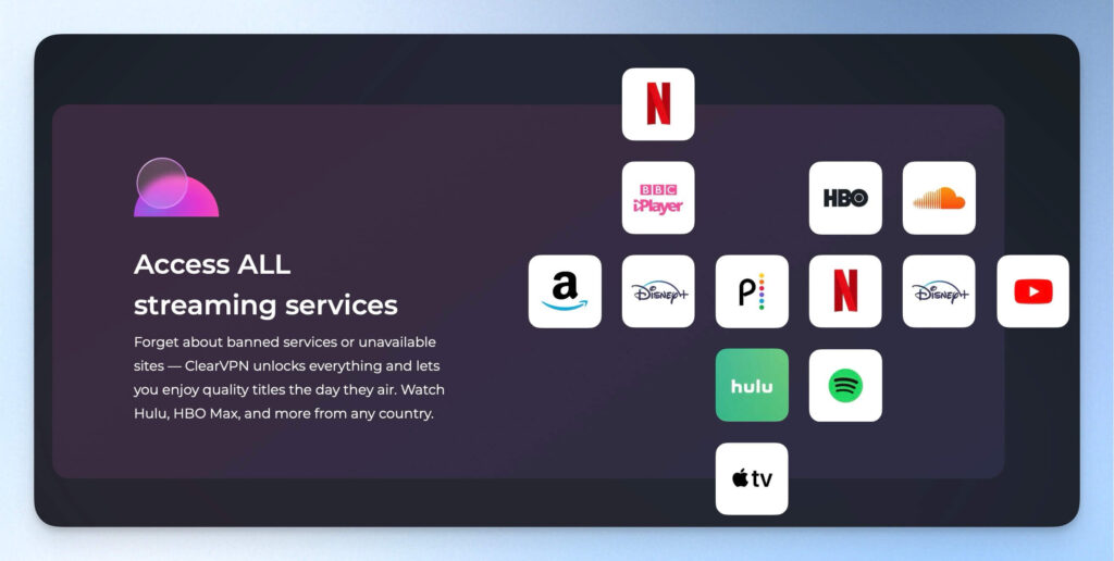 用 ClearVPN 看串流平台