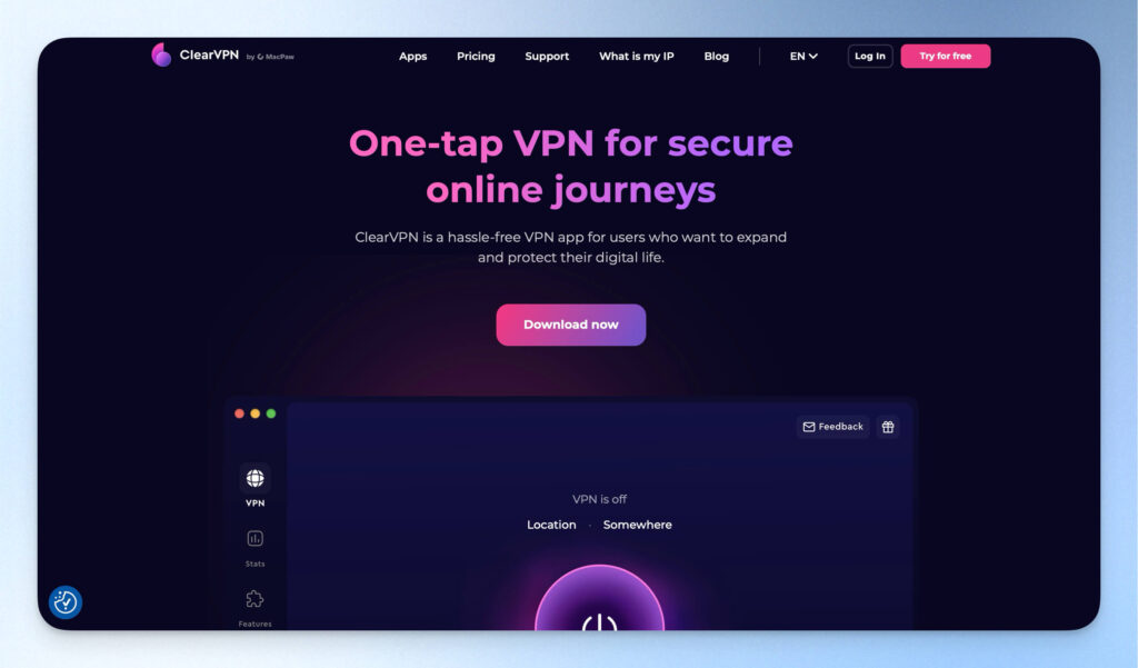ClearVPN 網站首頁