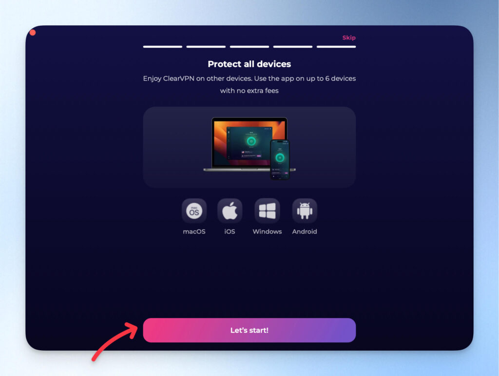 ClearVPN 介紹視窗