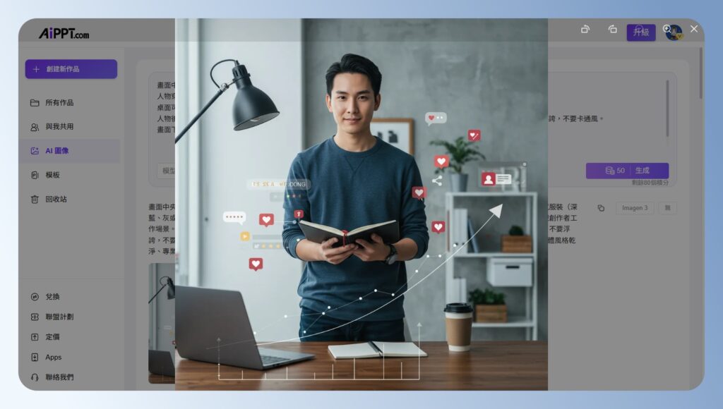 AiPPT 查看文字生圖結果