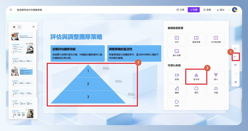 AiPPT 在簡報中新增圖表