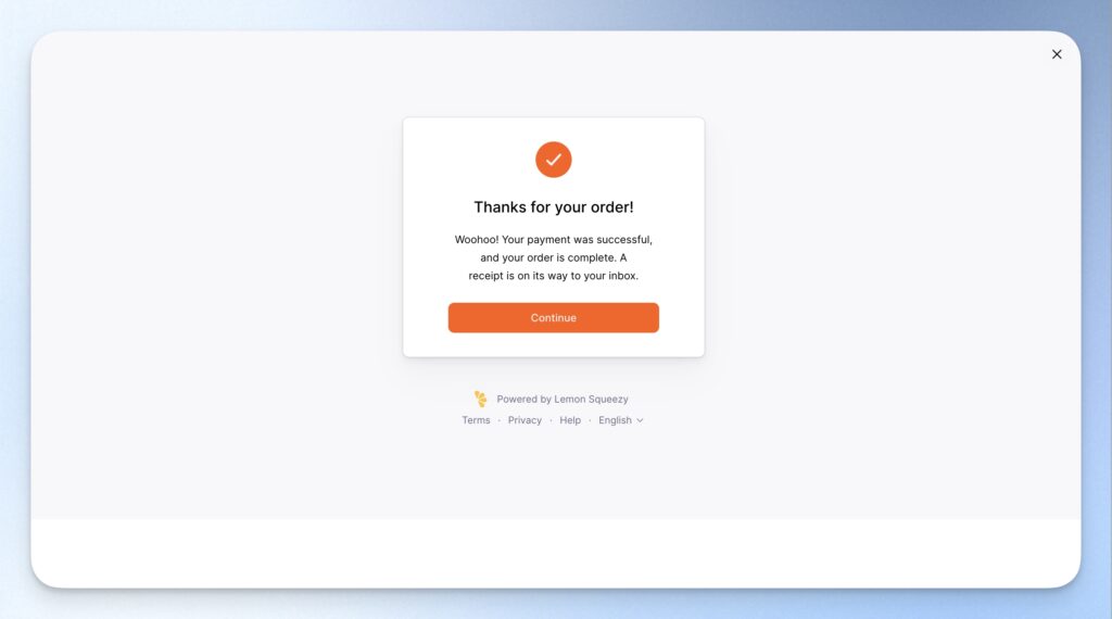 付款完成後帳戶完成升級