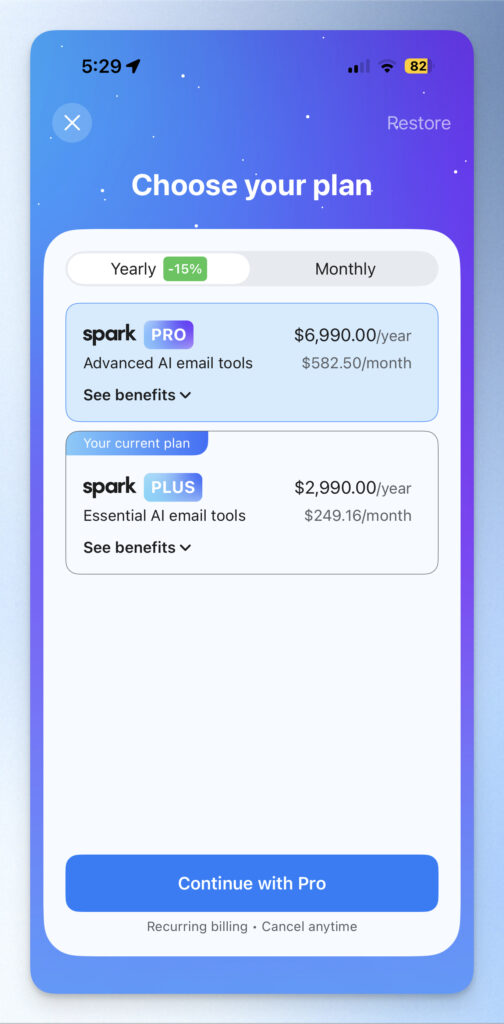 Spark Mail 手機版升級