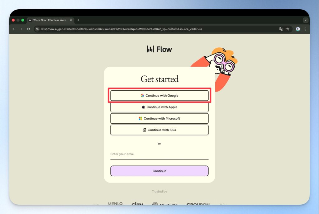 Wispr Flow 連結帳戶