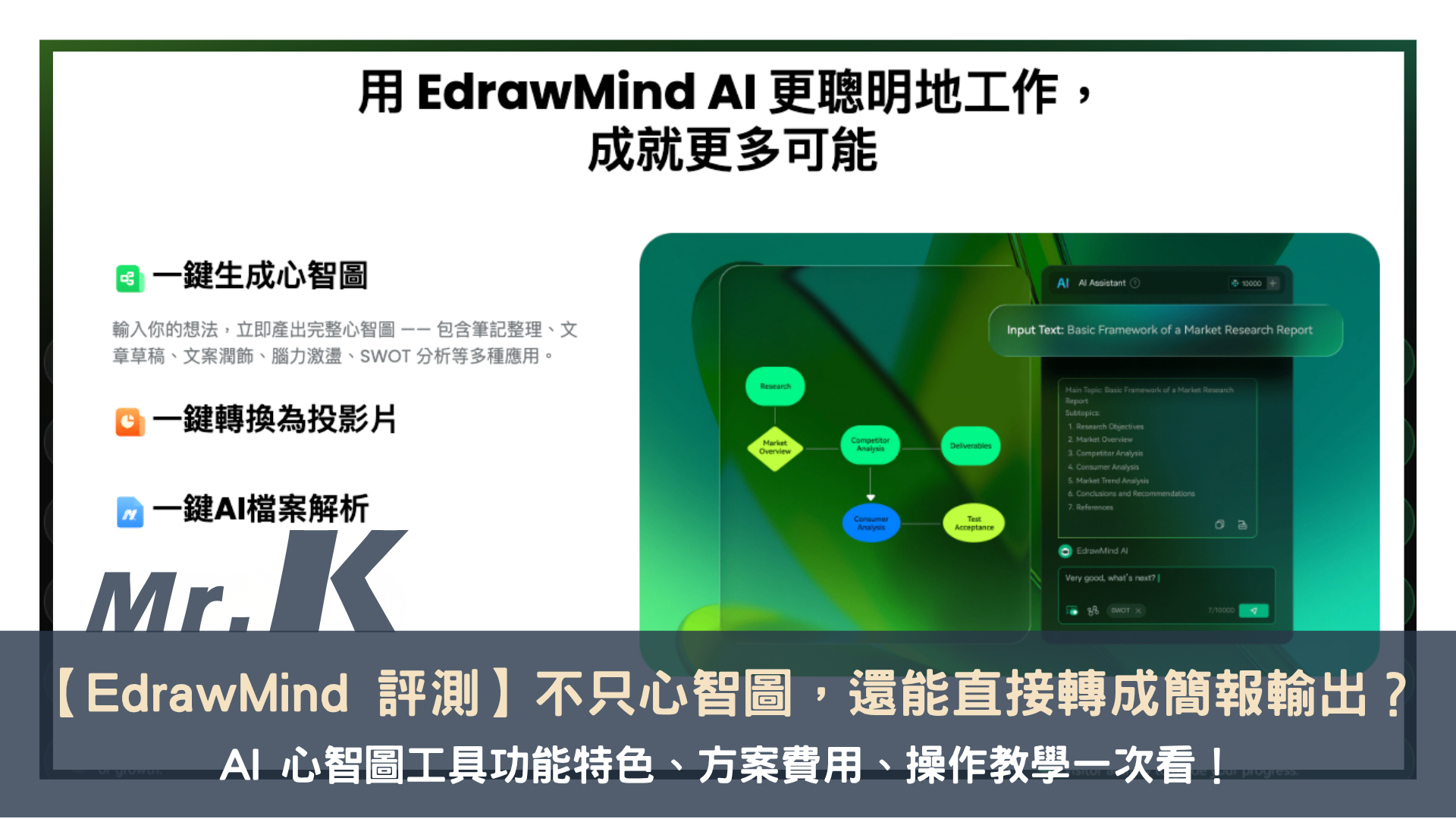 EdrawMind 評測】不只心智圖,還能直接整理專案和轉成簡報?AI 心智圖工具功能特色、方案費用、操作教學一次看!