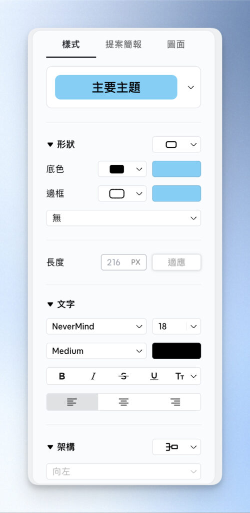 C 區:格式編輯面板(點擊開啟)