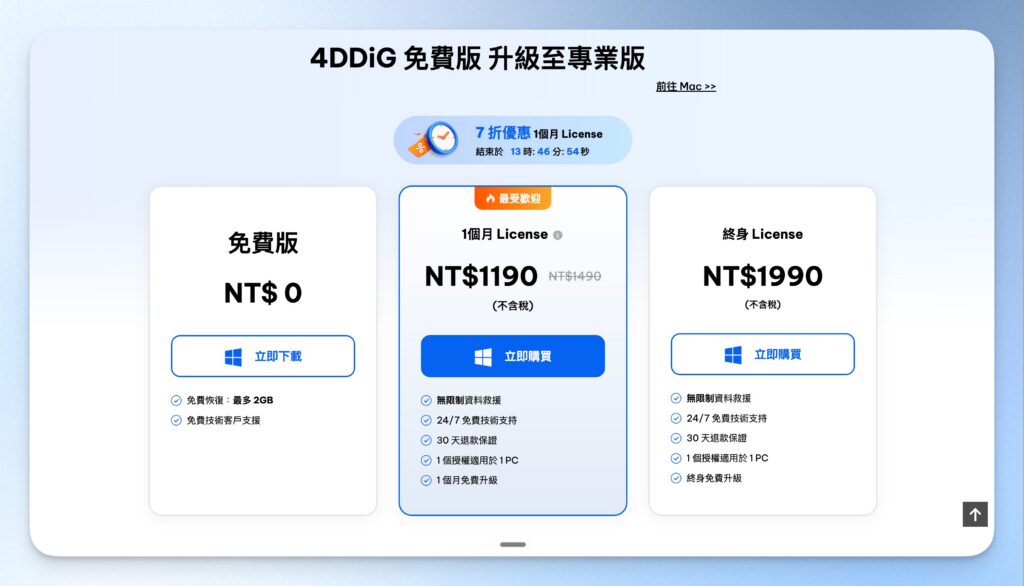 4ddig windows 價格方案